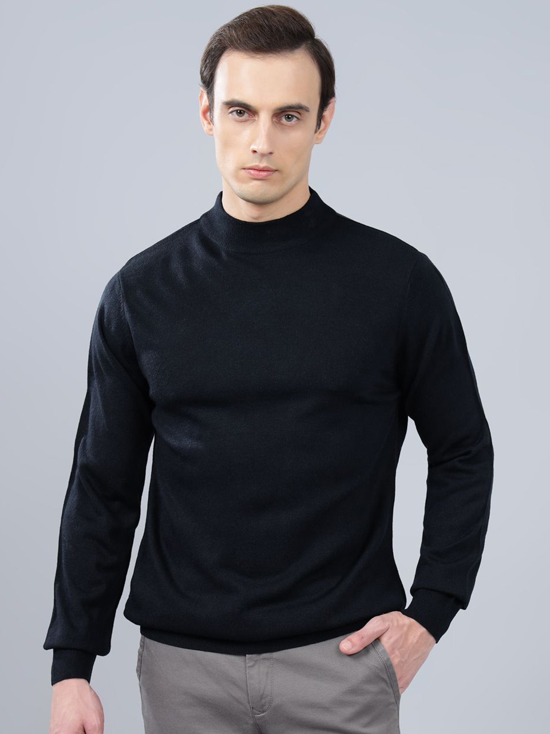 

Cantabil Men Solid Long Sleeves Pullover, Navy blue