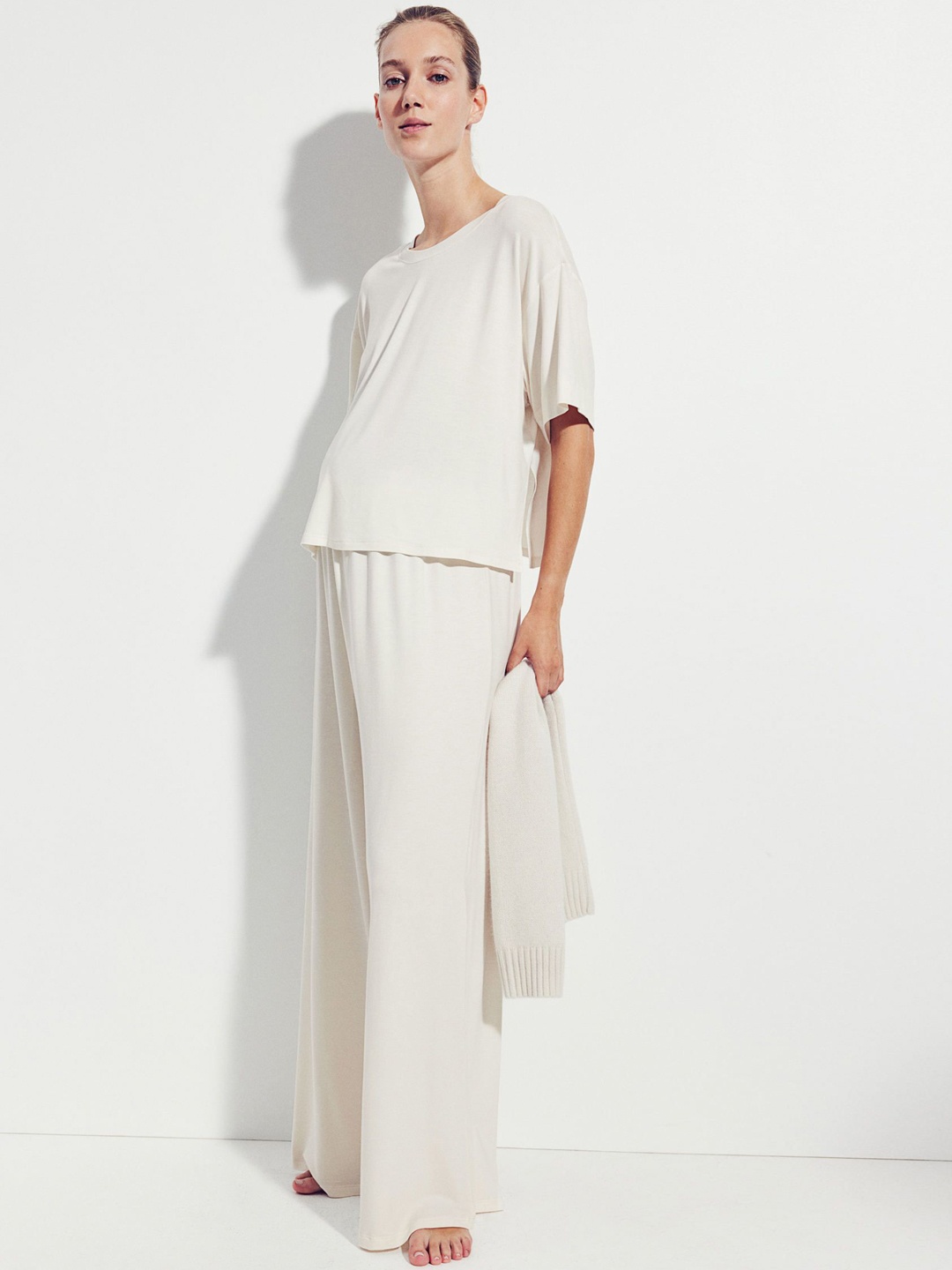

H&M Women MAMA Night suit Set, White