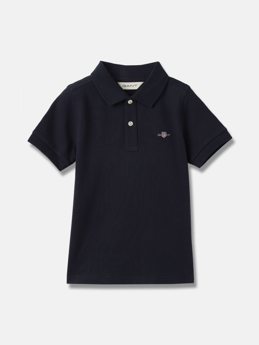 

GANT Boys Solid Polo Collar Cotton T-shirt, Blue