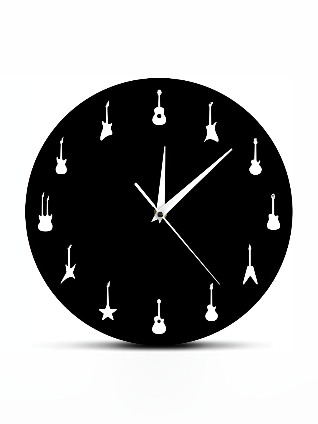 

QEZNEF Black & White Round Shaped Contemporary Wooden Wall Clock
