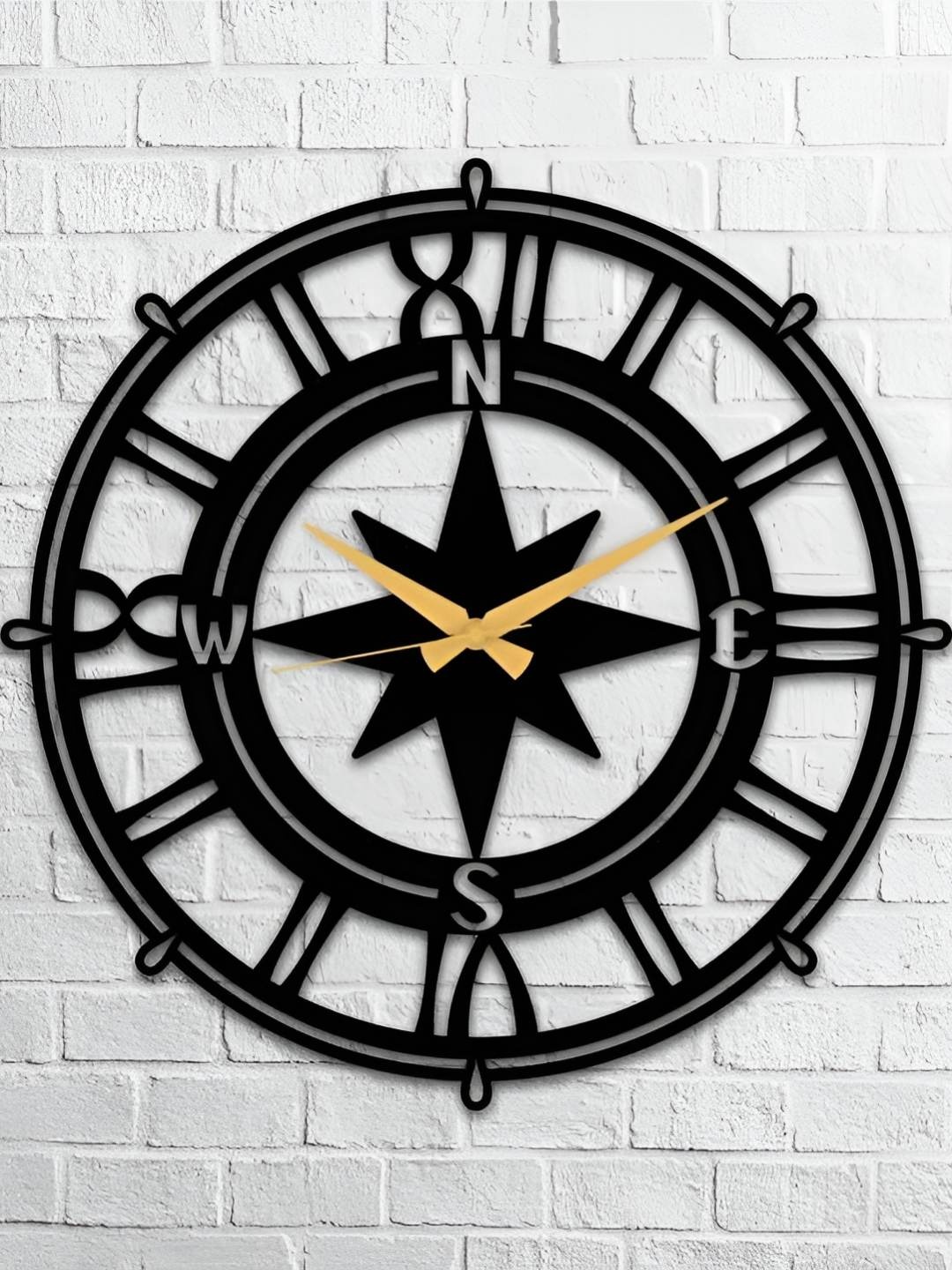 

QEZNEF Black & Yellow Textured Analogue Contemporary Round Shaped Wooden Wall Clock