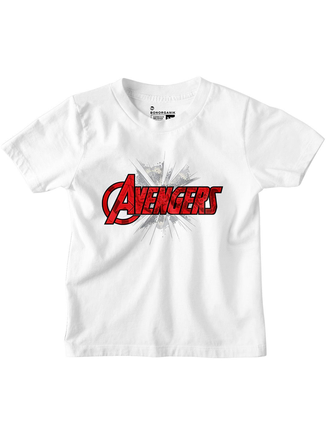 

BonOrganik Boys Typography Printed Round Neck Cotton T-shirt, White