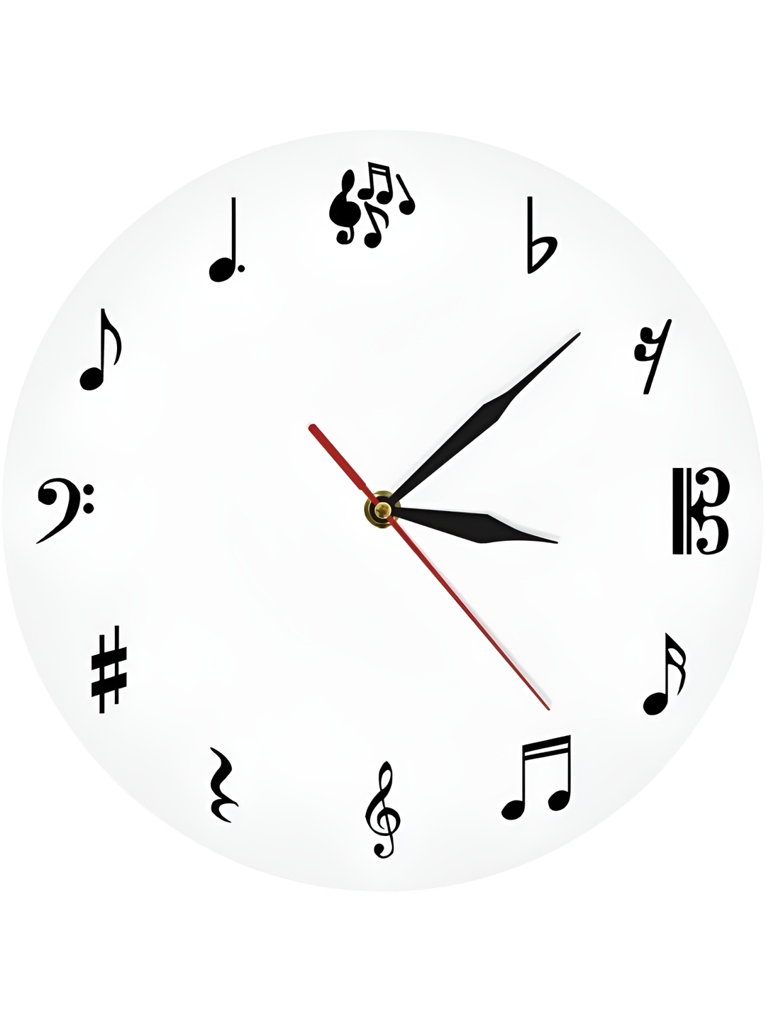 

QEZNEF White & Black Round Analogue Wooden Wall Clock