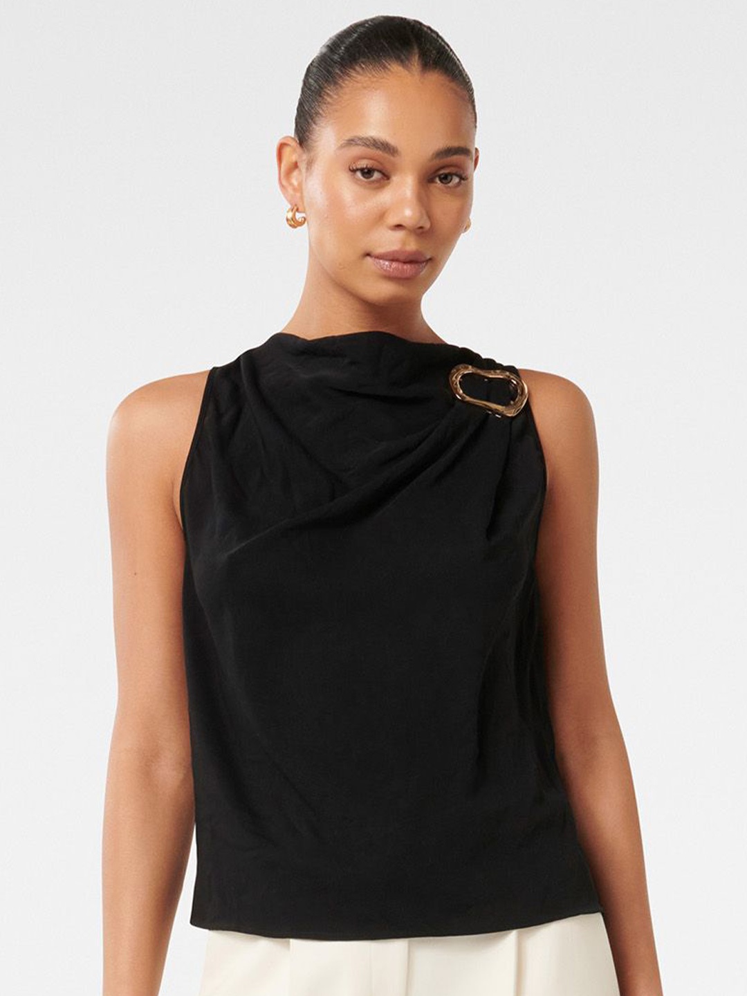 

Forever New Women High Neck Sleeveless Tank Top, Black