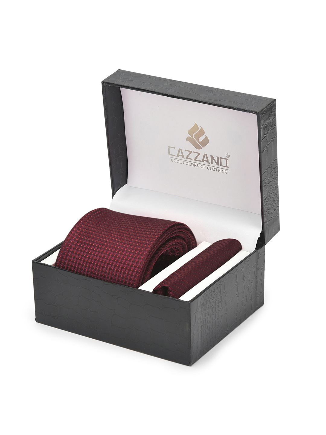 

Cazzano Men Accessory Gift Set Of Tie and Pocket Square, Magenta