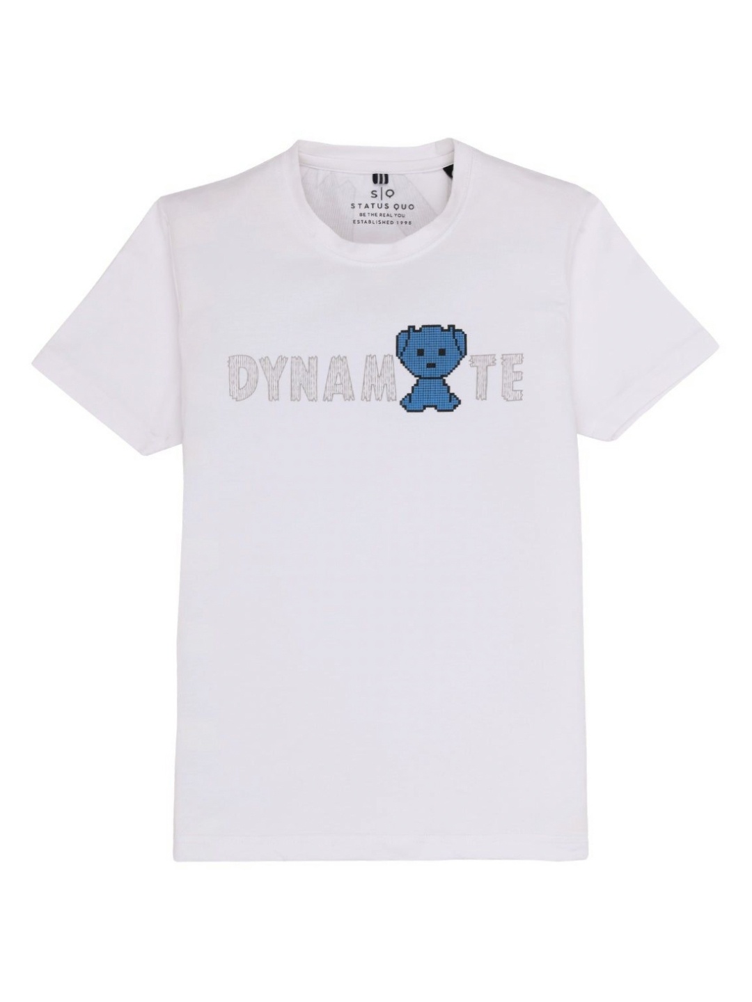 

Status Quo Boys Graphic Printed Round Neck Cotton T-shirt, White