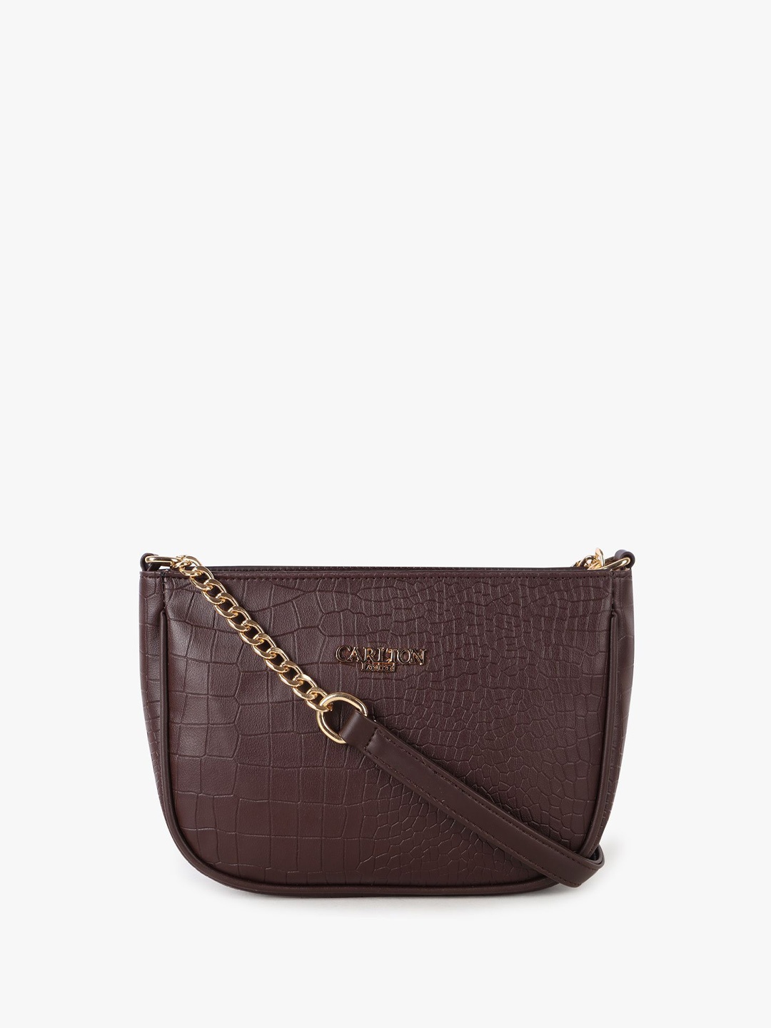 

Carlton London Textured Structured Sling Bag, Brown