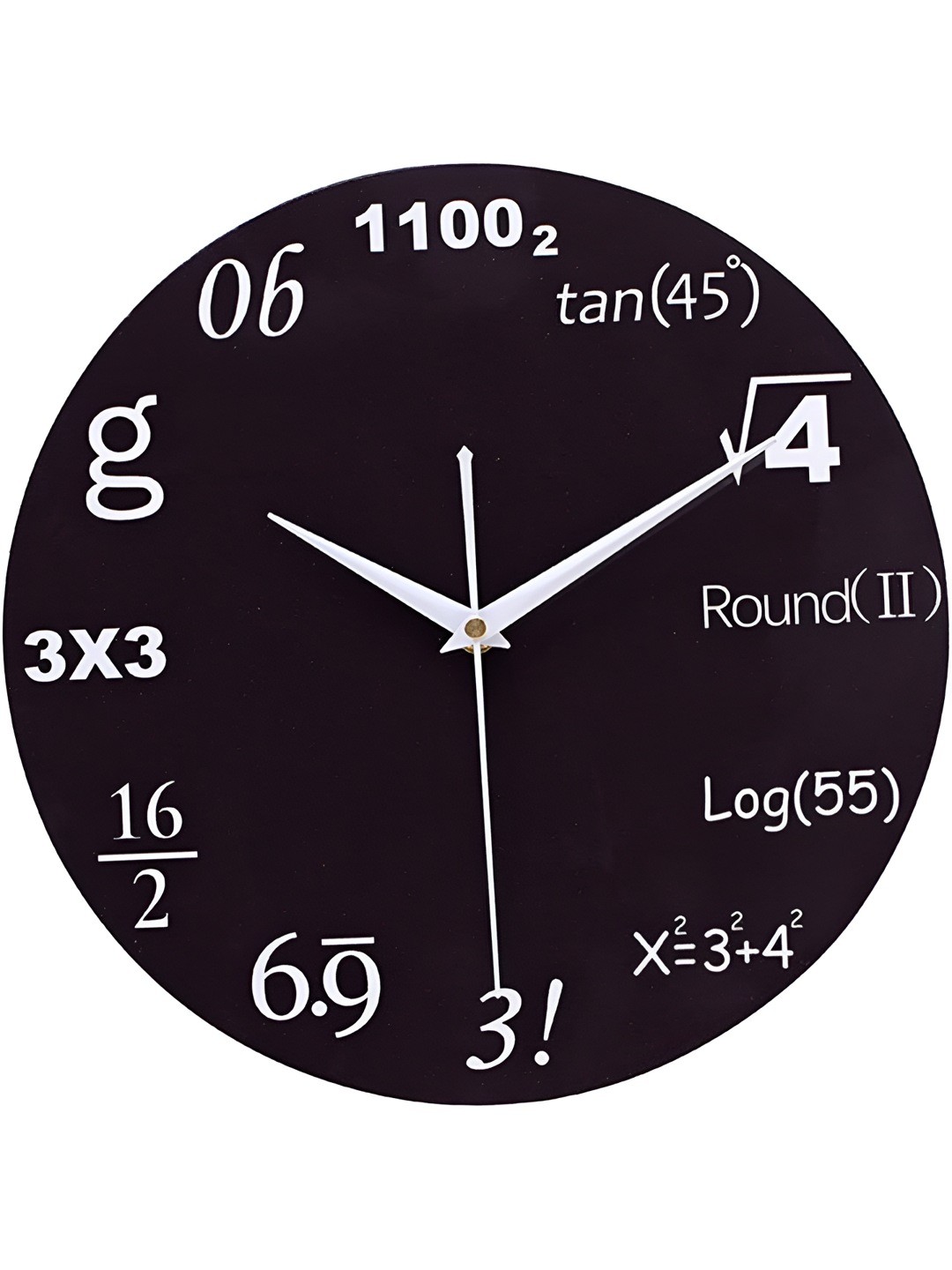 

QEZNEF Black Printed Round Contemporary Analogue Wooden Wall Clock Without Glass