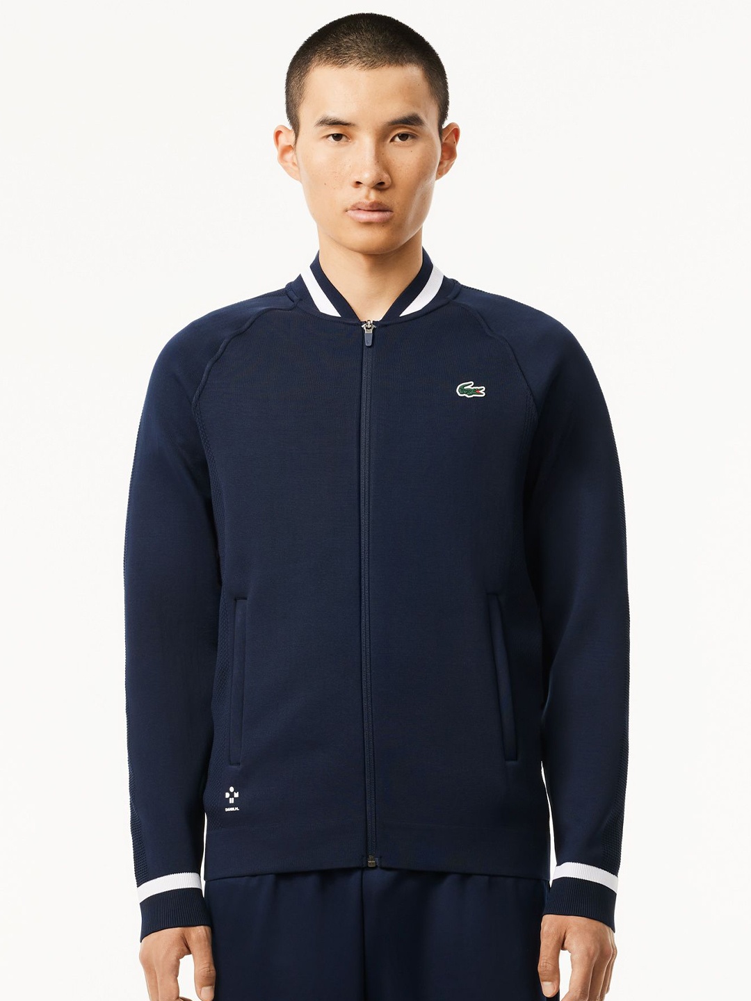 

Lacoste Men Mock Collar Front-Open Sweatshirt, Blue