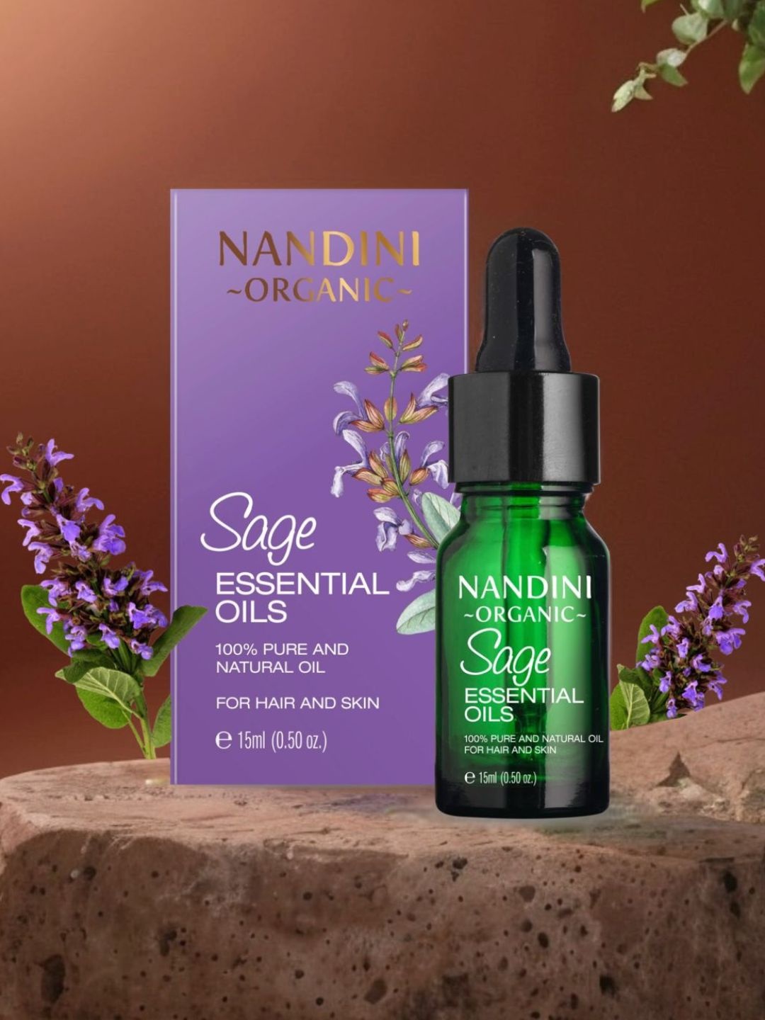 

Nandini Organic Sage Essential Oil- 15ml, Purple