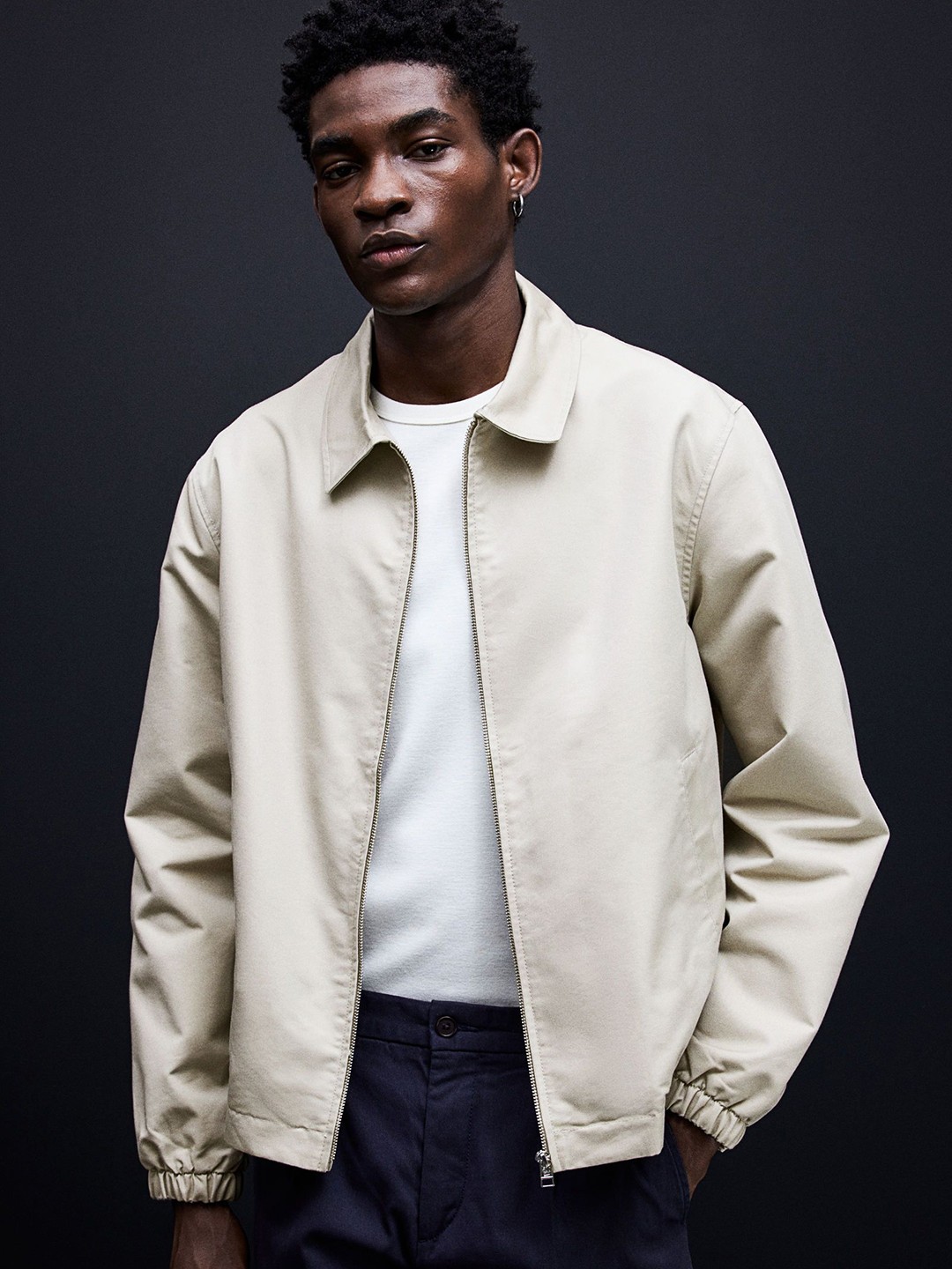 

H&M Men Zipper Jacket, Beige