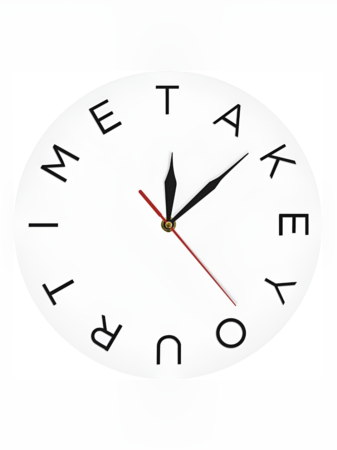 

QEZNEF White & Black Textured Contemporary Round Wooden Analogue Wall Clock