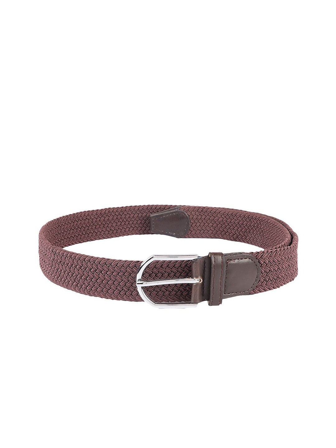 

SAZARA Men Tang Closure Braided Stretchable Belt, Brown