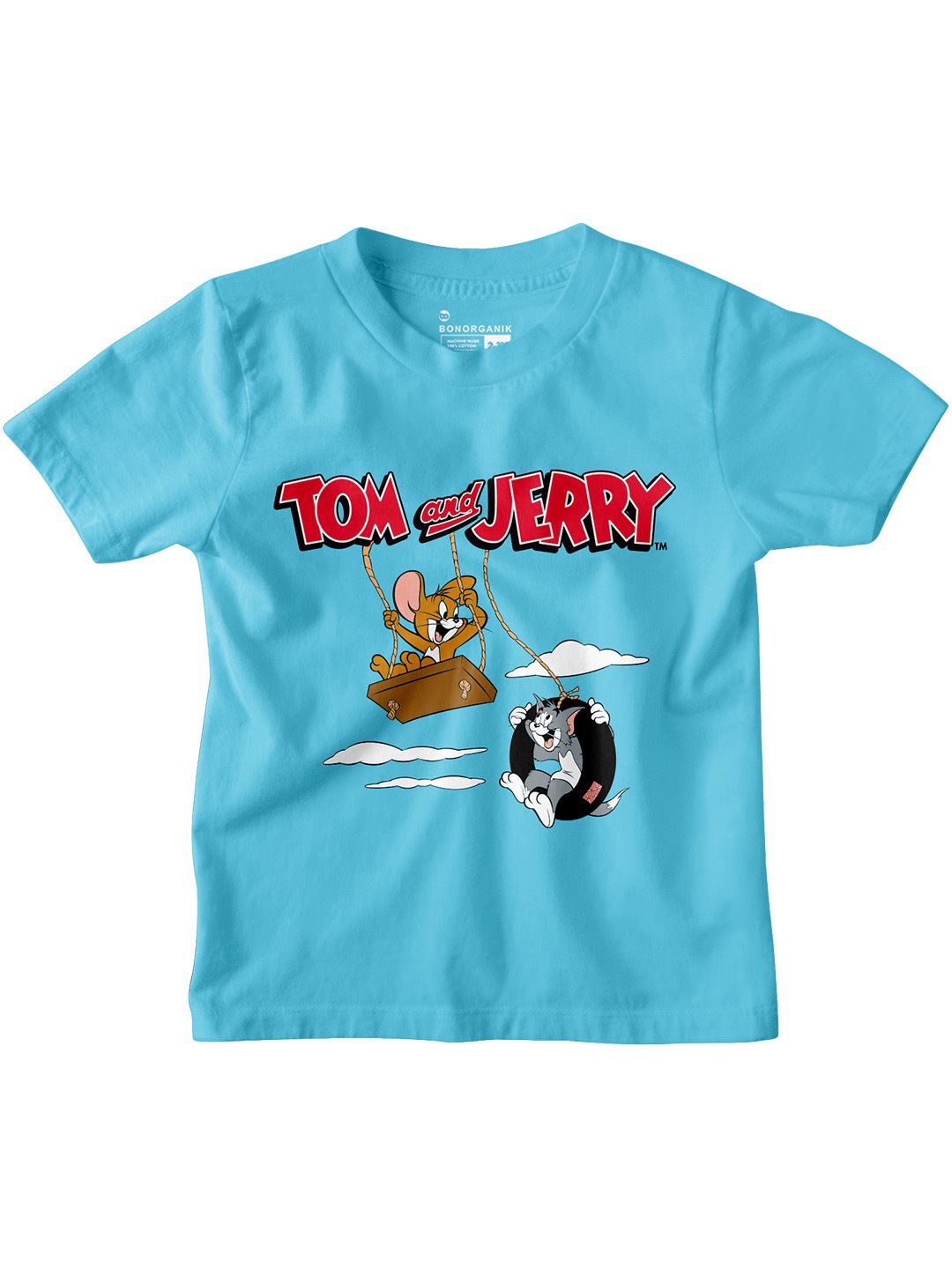 

BonOrganik Boys Graphic Printed Round Neck Cotton T-shirt, Blue