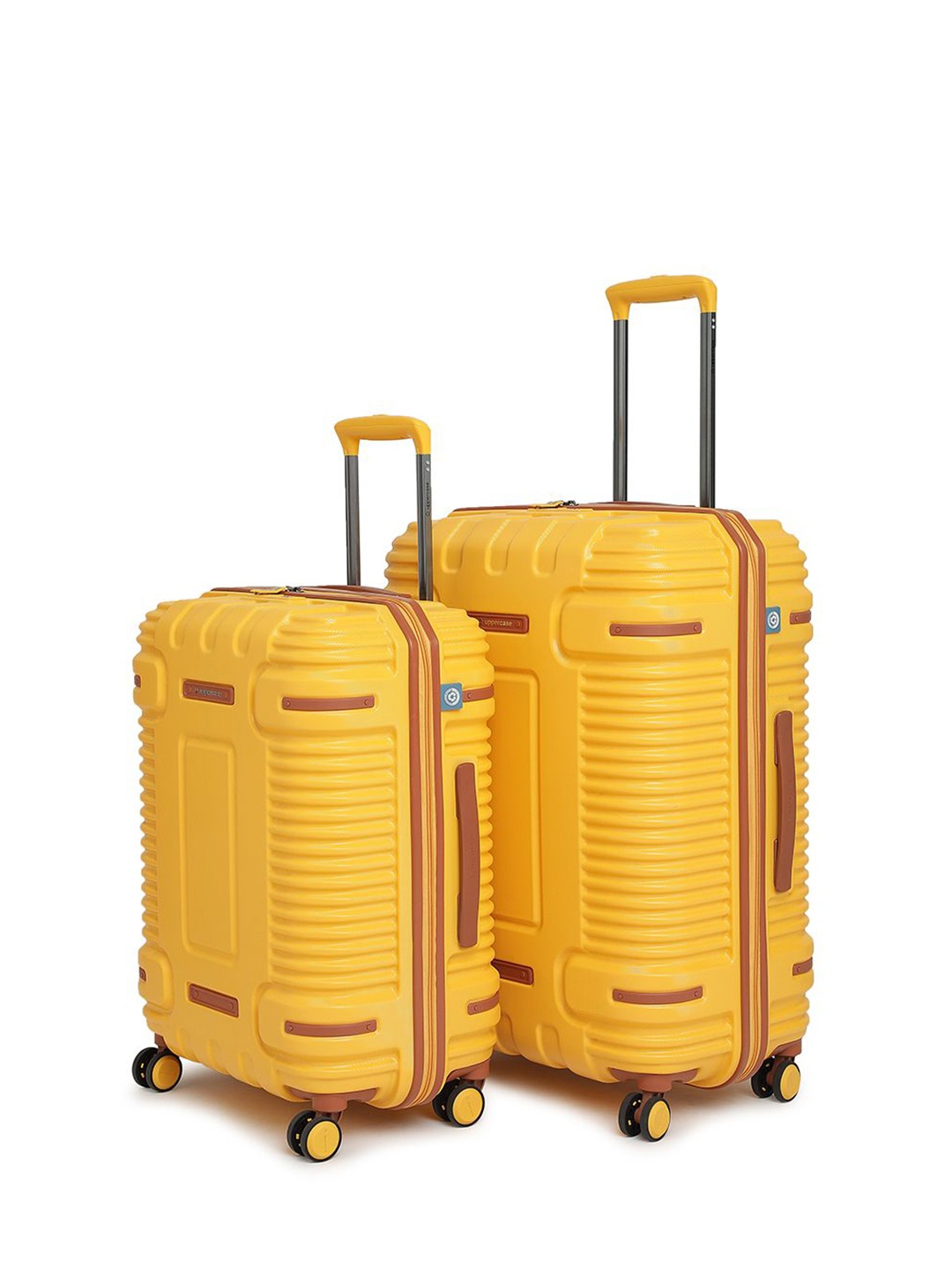 

uppercase Ridge Pack Of 2 Textured Hard-Sided 360-Degree Rotation Trolley Bags, Yellow