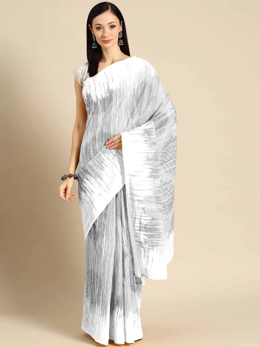 

BUTA BUTI Pure Cotton Saree, White