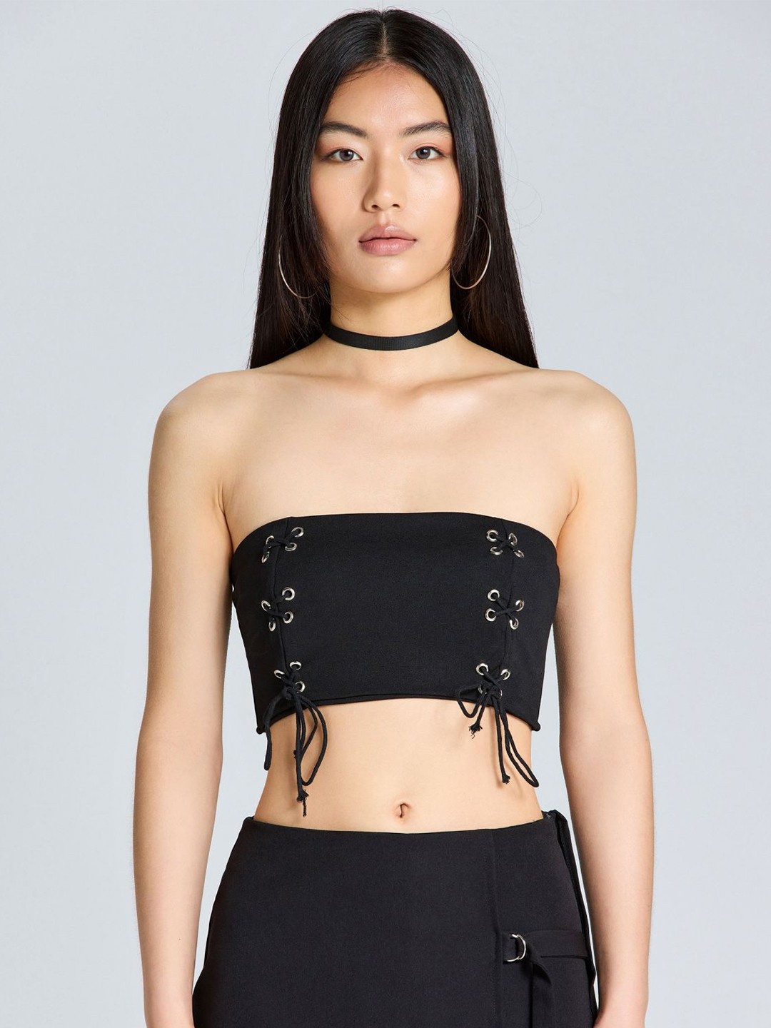 

ZOMODA Women Solid Off-Shoulder Top, Black
