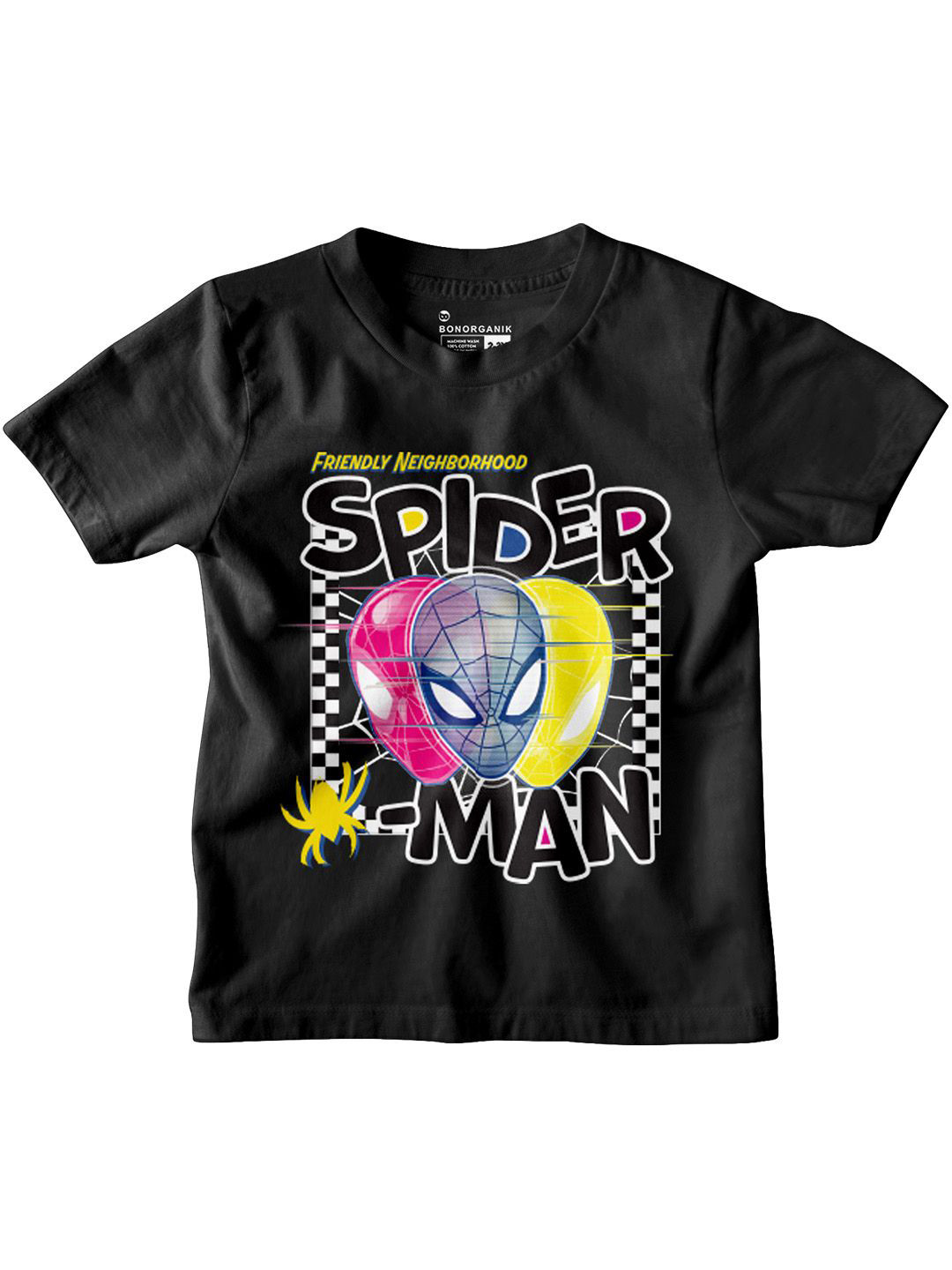 

BonOrganik Boys Graphic Printed Round Neck Cotton T-shirt, Black