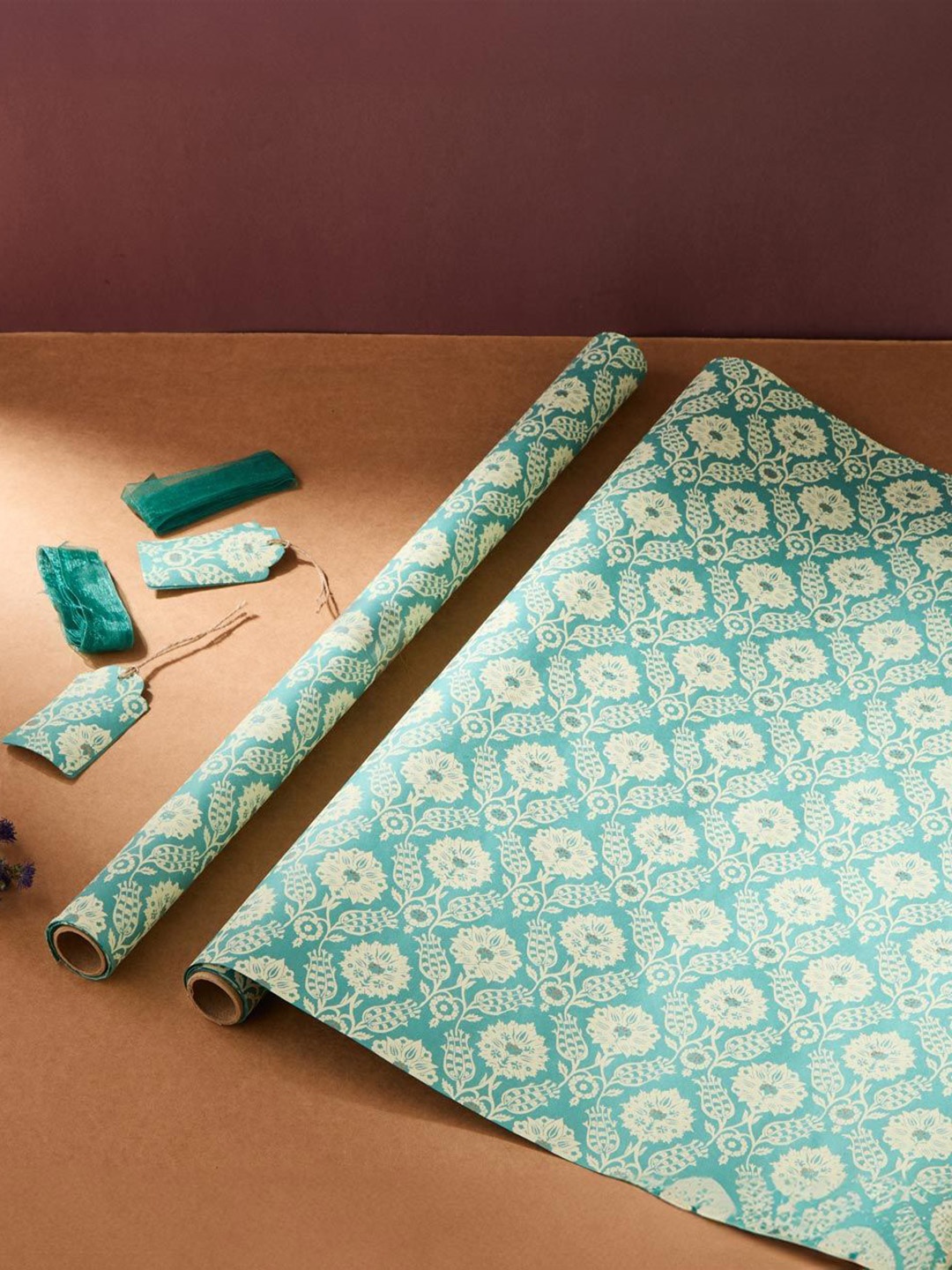

Fabindia Set Of 2 Self Design Scrap Book Stationery, Teal