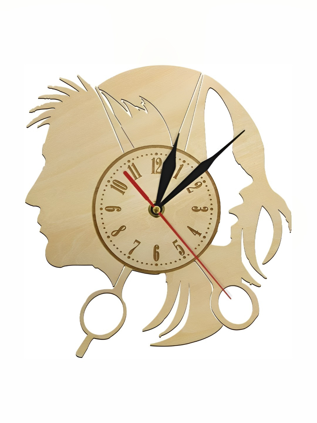 

QEZNEF Beige & Black Printed Analogue Wooden Contemporary Wall Clock