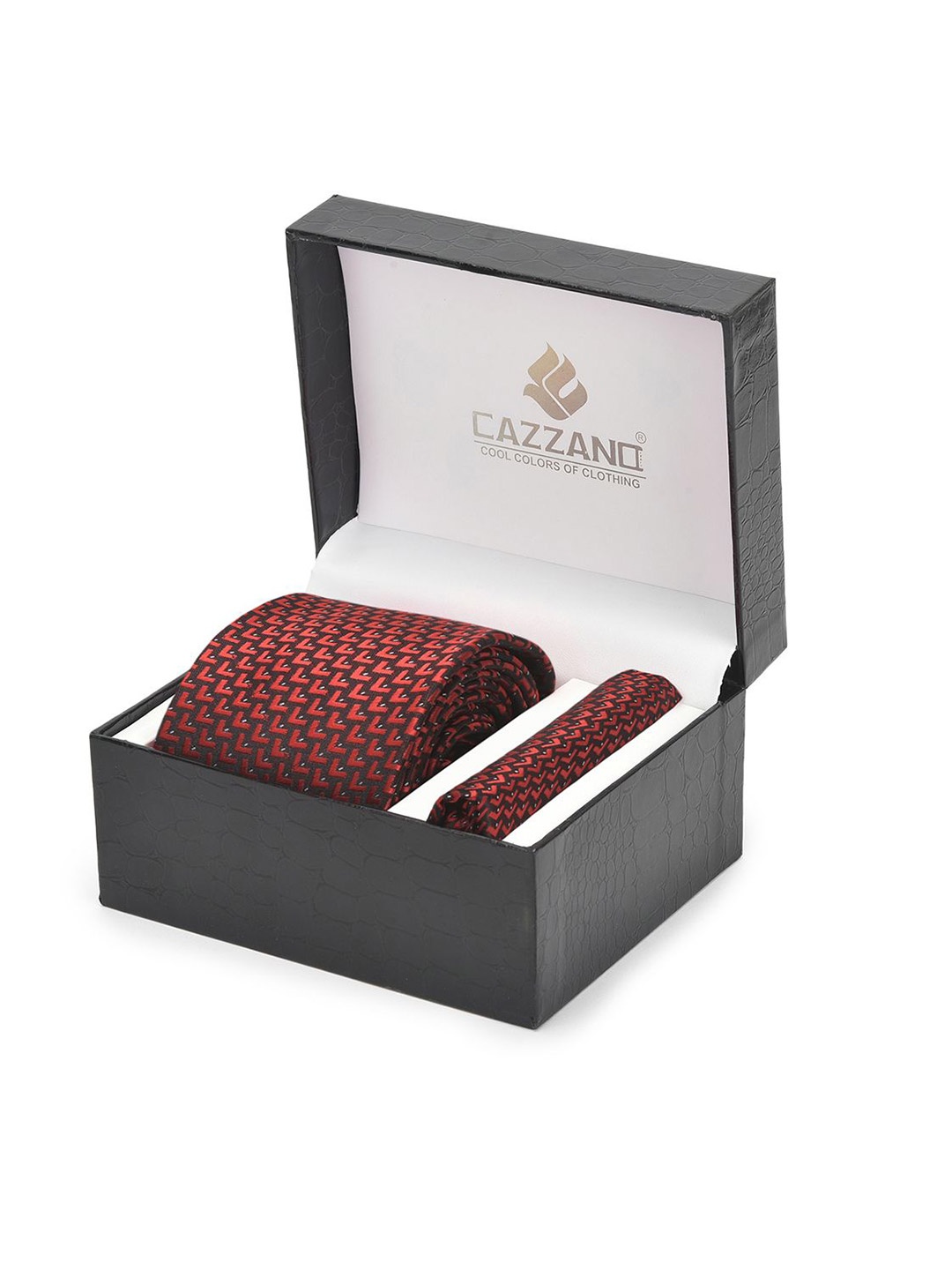 

Cazzano Men Accessory Gift Set Of Tie and Pocket Square, Maroon