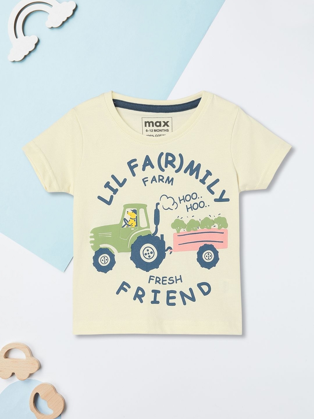 

max Boys Graphic Printed Round Neck Cotton T-shirt, Off white