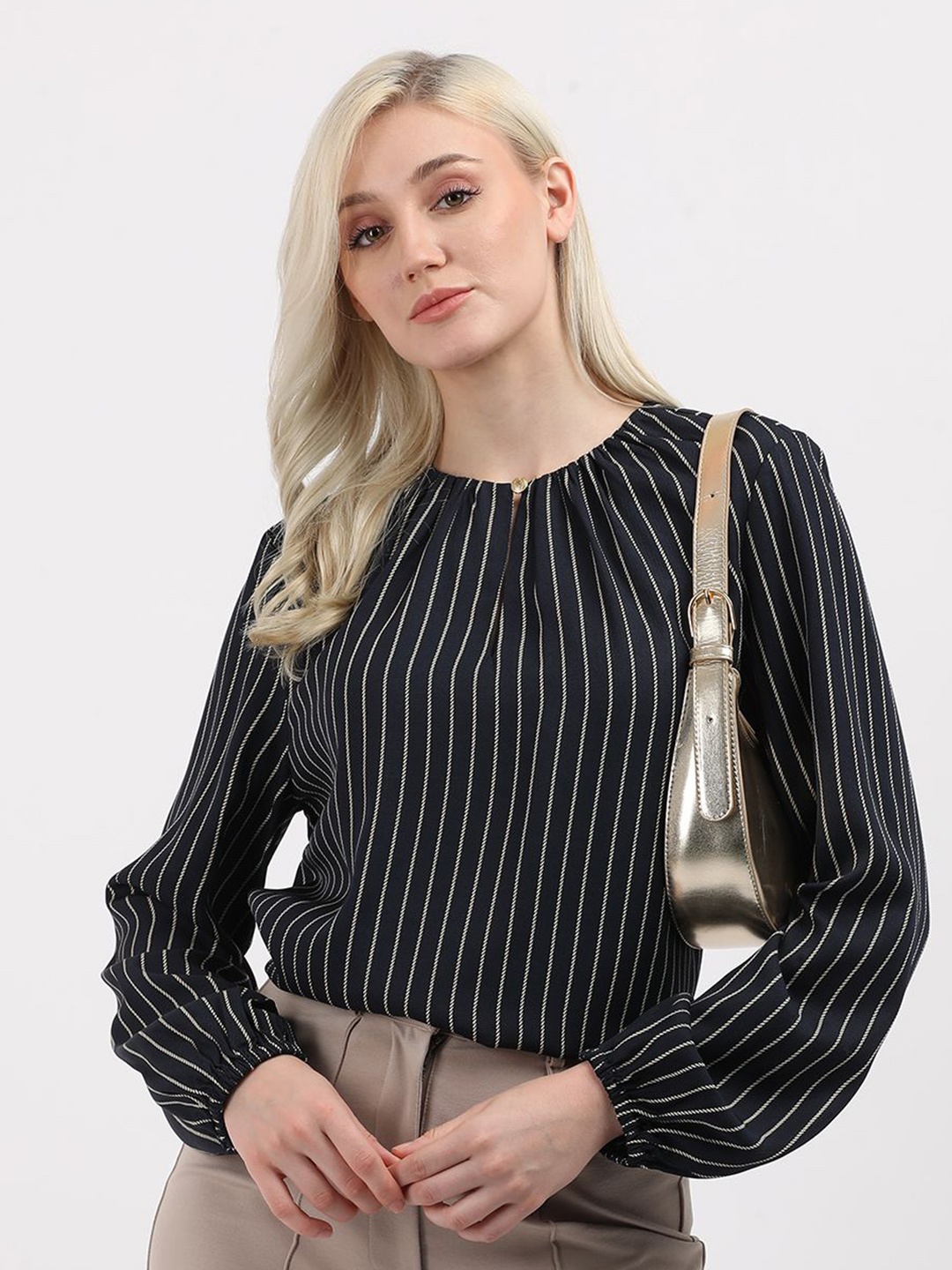 

Tommy Hilfiger Women Vertical Striped Top, Blue