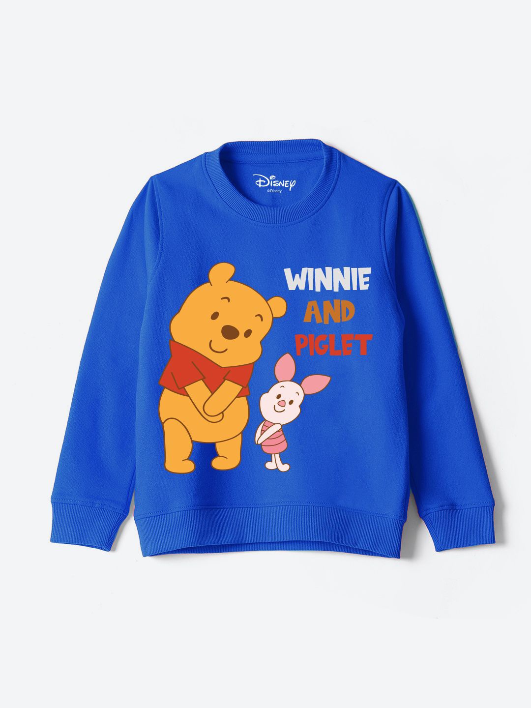 

YK Disney Unisex Kids Graphic Printed Round Neck Cotton Pullover Sweatshirt, Blue