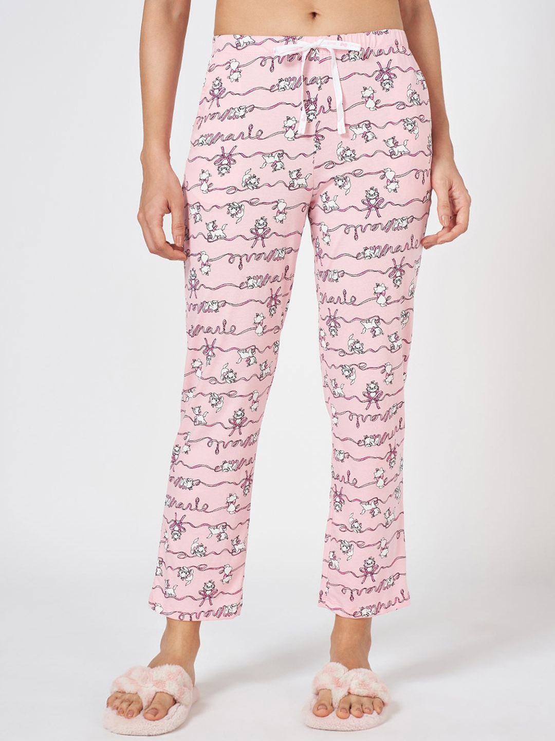 

Dreamz by Pantaloons Women Printed Cotton Lounge Pants, Pink