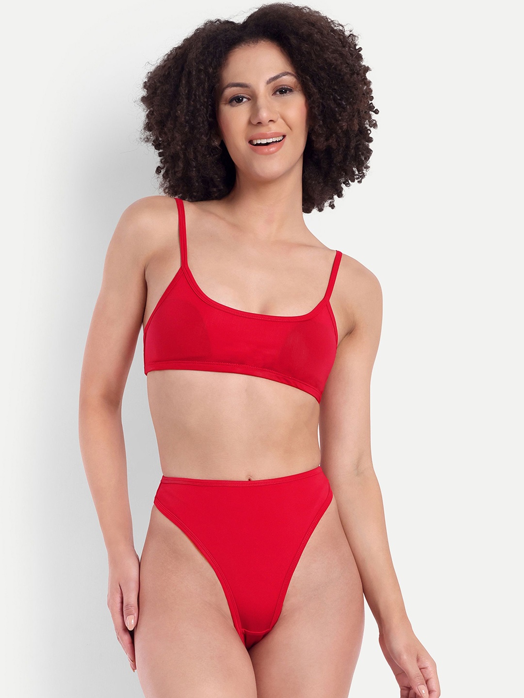 

So What Women Bikini Set with Sarong, Red
