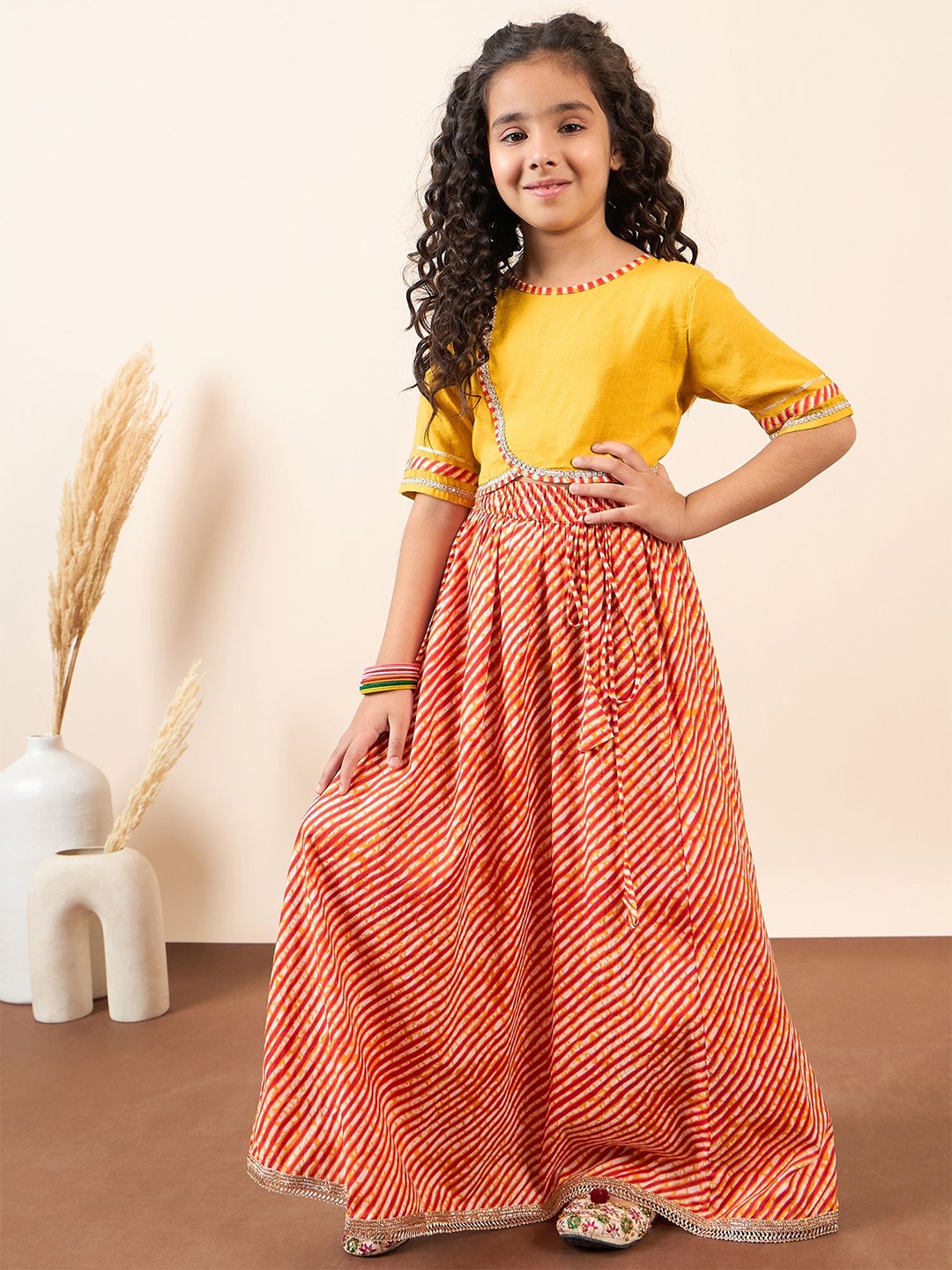 

Stylo Bug Girls Ready to Wear Lehenga Choli, Yellow