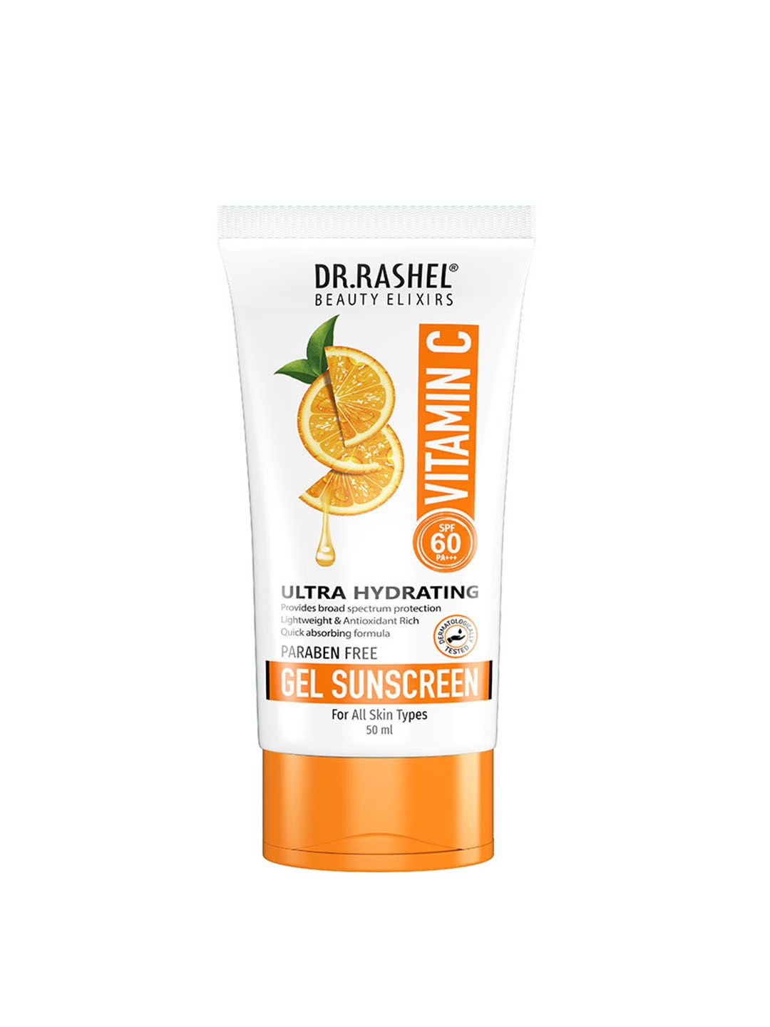 

DR.RASHEL Ultra Hydrating Vitamin C Sunscreen SPF 60 PA+++ -50ml, Orange