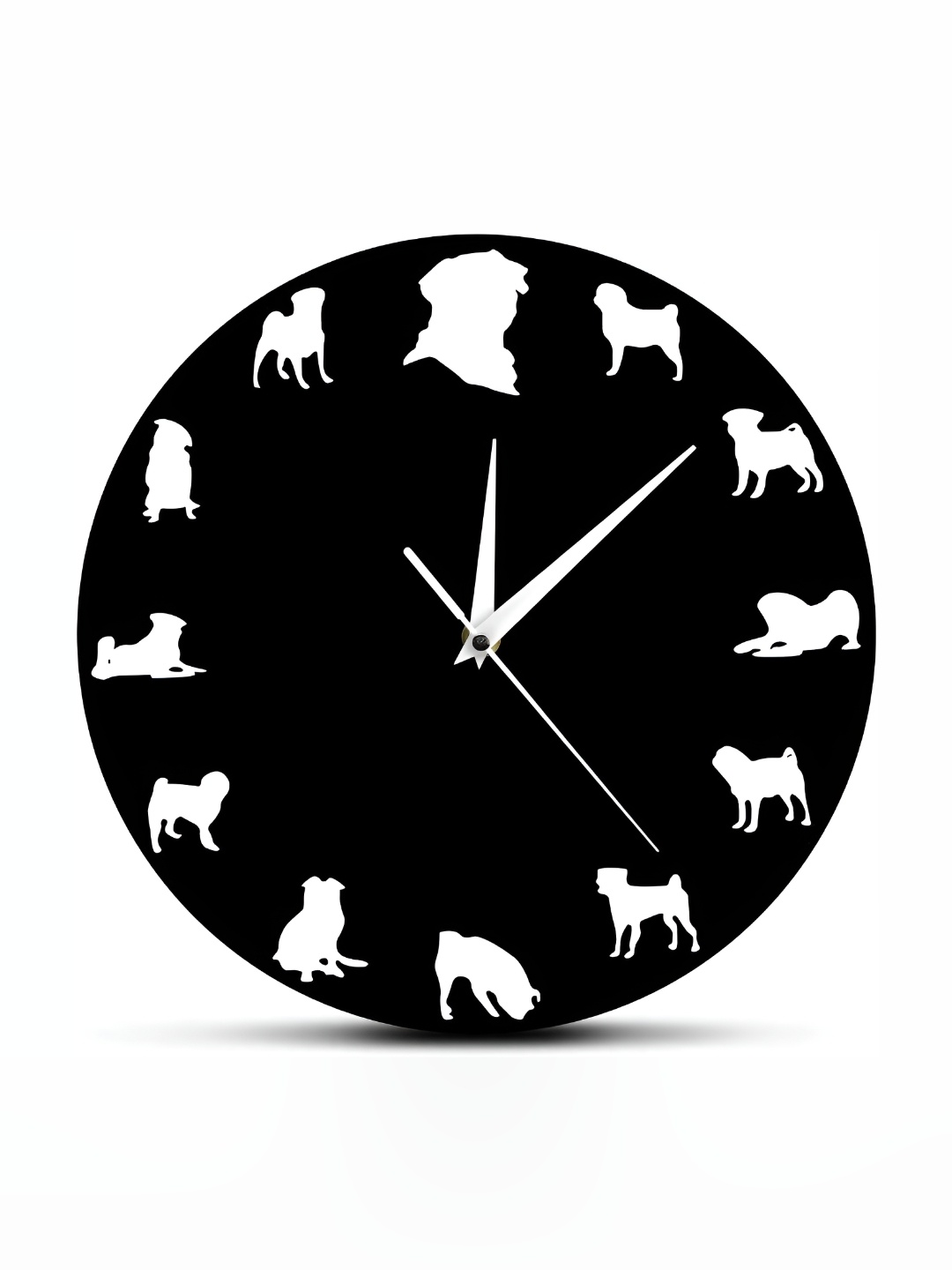 

QEZNEF Black Textured Round Analogue Wooden Contemporary Wall Clock