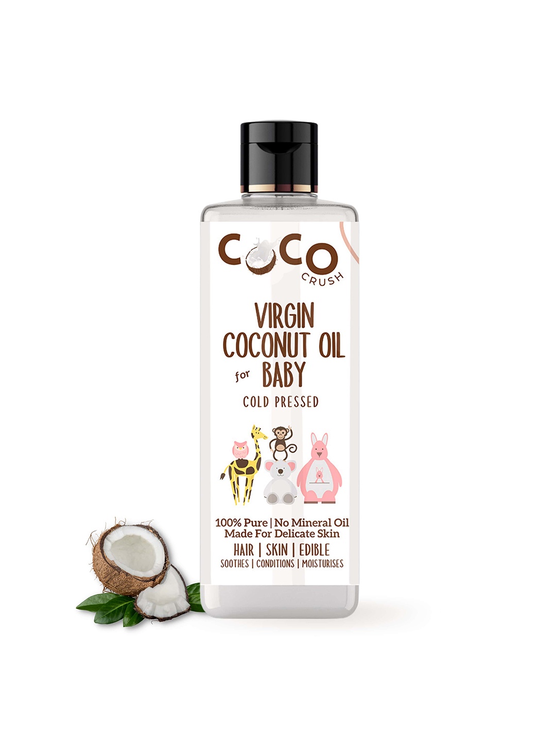 

Coco Crush Cold Pressed Virgin Coconut Oil For Baby 200 ml, Transparent