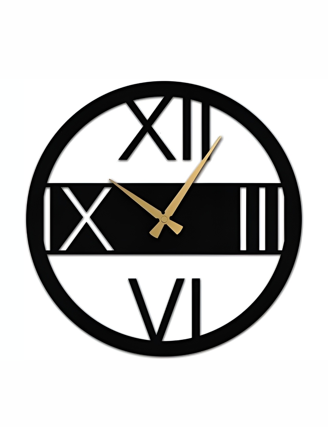 

QEZNEF Black Round Shaped Wooden Contemporary Wall Clock