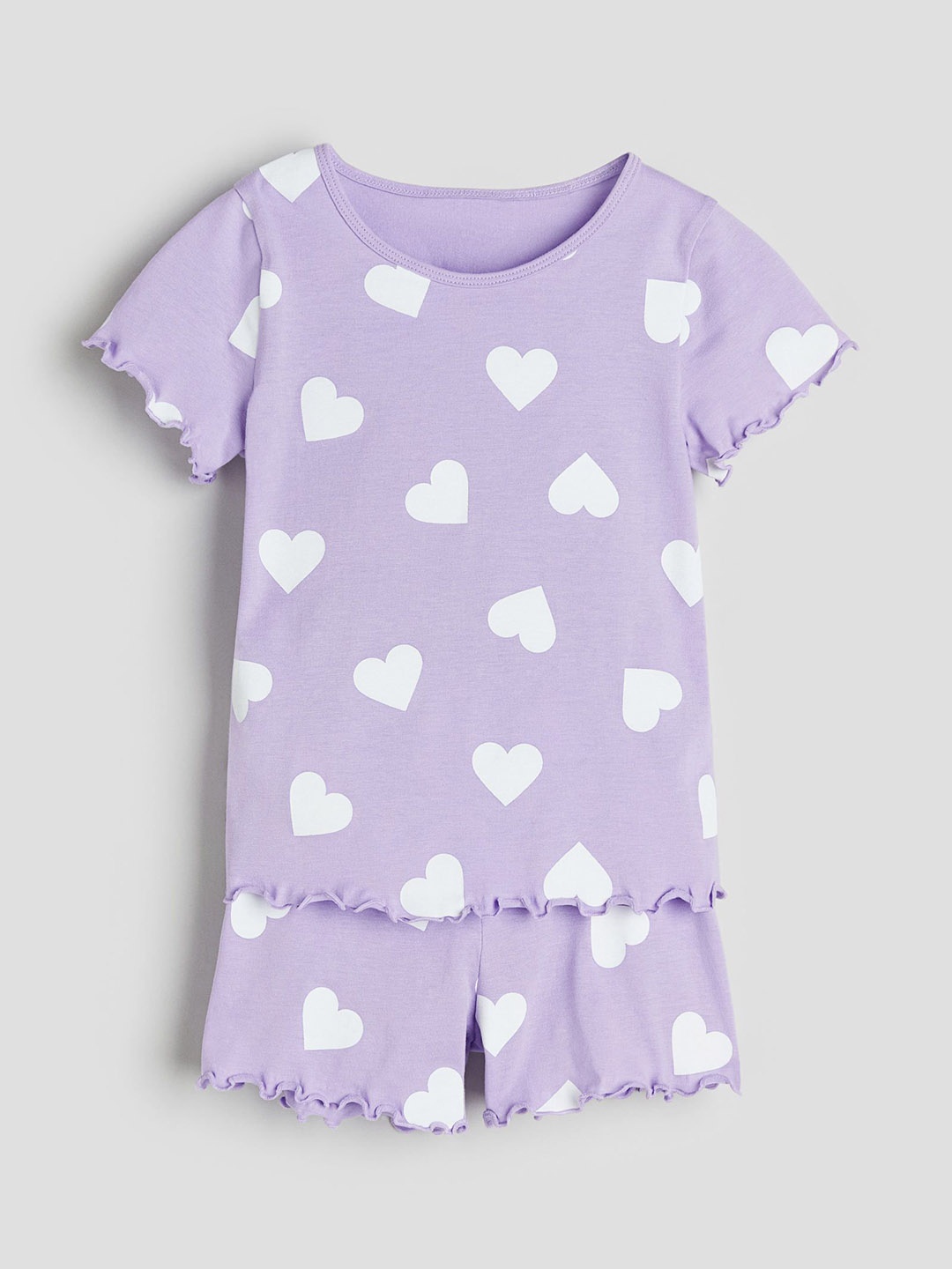 

H&M Infant Girls Printed Cotton Night Suits, Lavender