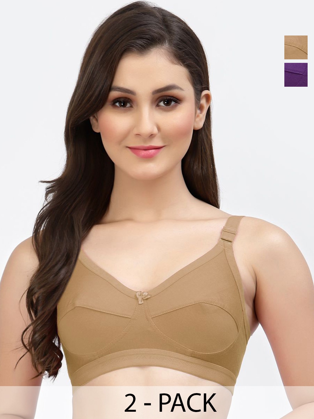 

SHYAM SONS FLAIR Women Pack Of 2 Non-Wired Full Coverage Bra, Purple