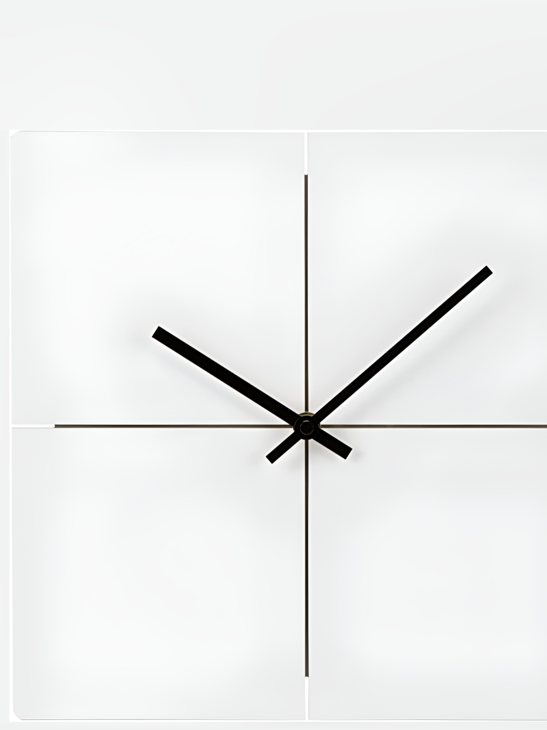 

QEZNEF White & Black Analogue Contemporary Square Shaped Wooden Wall Clock