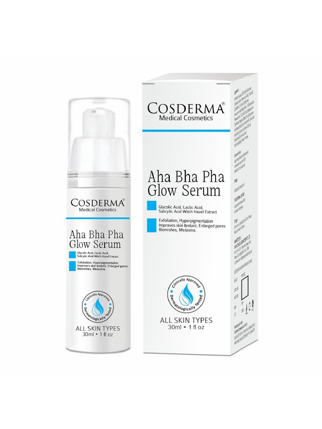 

COSDERMA Aha Bha Pha Glow Serum -30ml, White