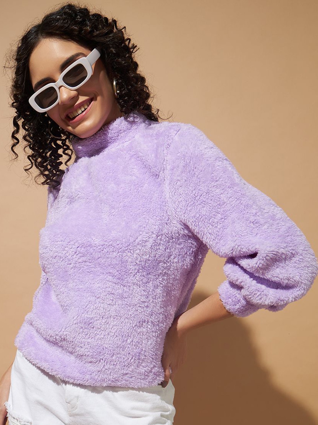 

The Dry State Women Turtle Neck Pullover Sweaters, Violet
