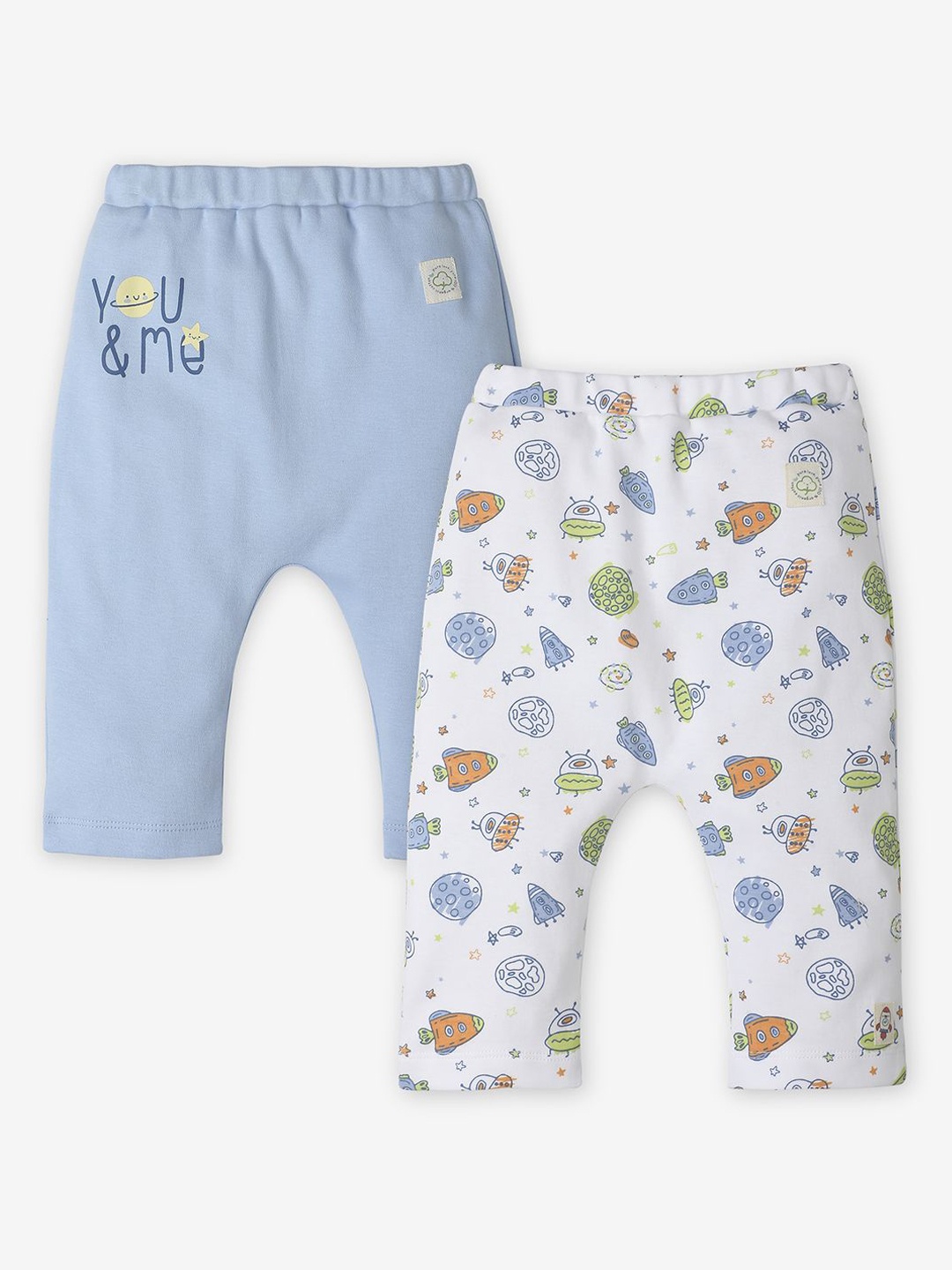 

Ed-a-Mamma Baby Kids Pack Of 2 Printed Cotton Track Pants, Blue