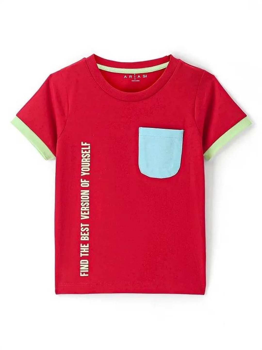 

ARIAS By LARA DUTTA Boys Typography Printed Round Neck Cotton T-shirt, Red