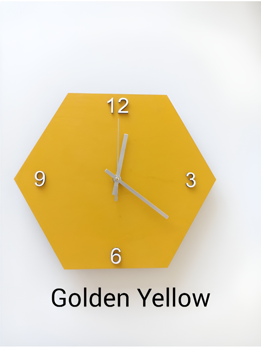 

QEZNEF Yellow Contemporary Analogue Wooden Wall Clock