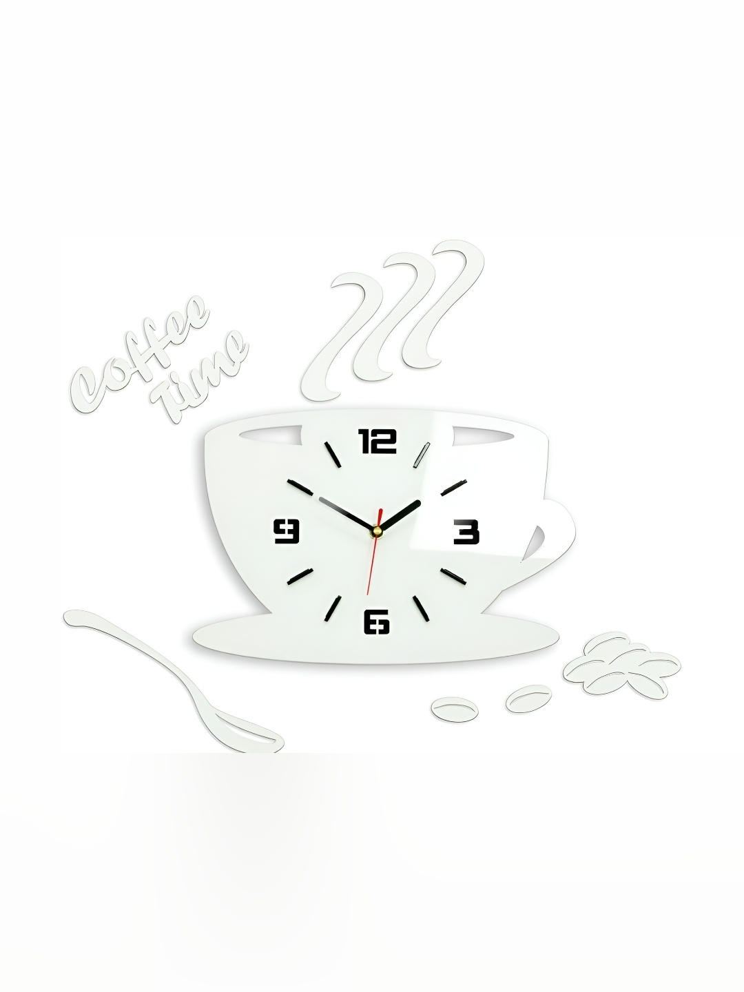 

QEZNEF White Contemporary Analogue Wooden Wall Clock