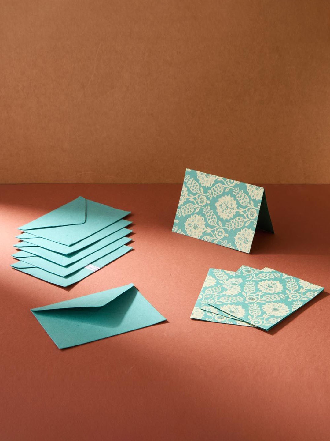 

Fabindia Set Of 6 Printed Envelopes, Teal