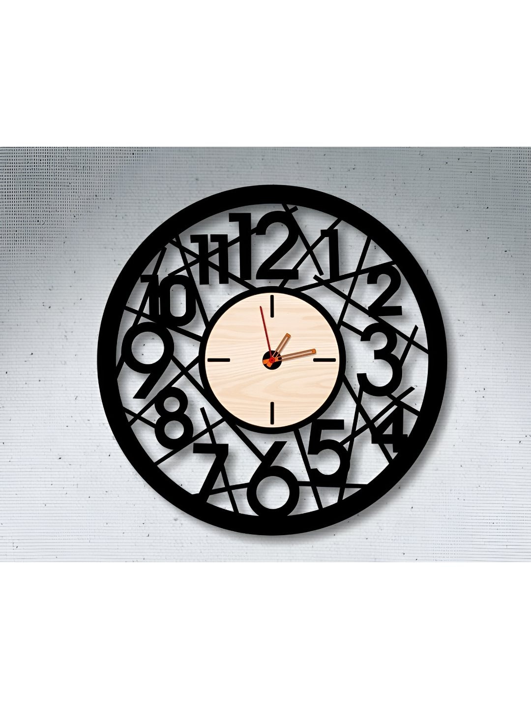

QEZNEF Black Round Shaped Contemporary Analogue Wooden Wall Clock