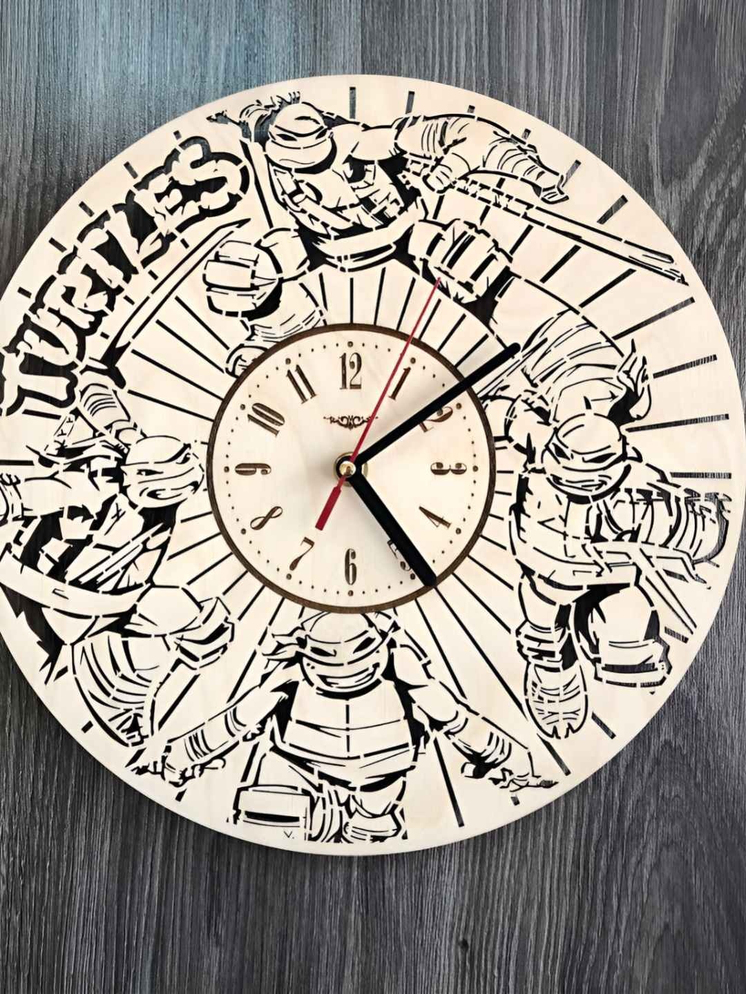 

QEZNEF Beige & Black Printed Round Shaped Contemporary Analogue Wooden Wall Clock
