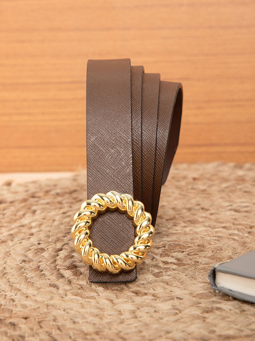 

Carlton London Women Textured Leather Belt, Brown