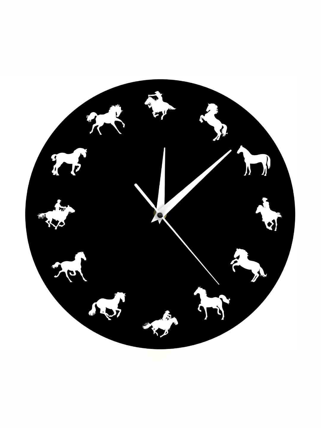 

QEZNEF Black & White Round Analogue Wall Clock Without Glass