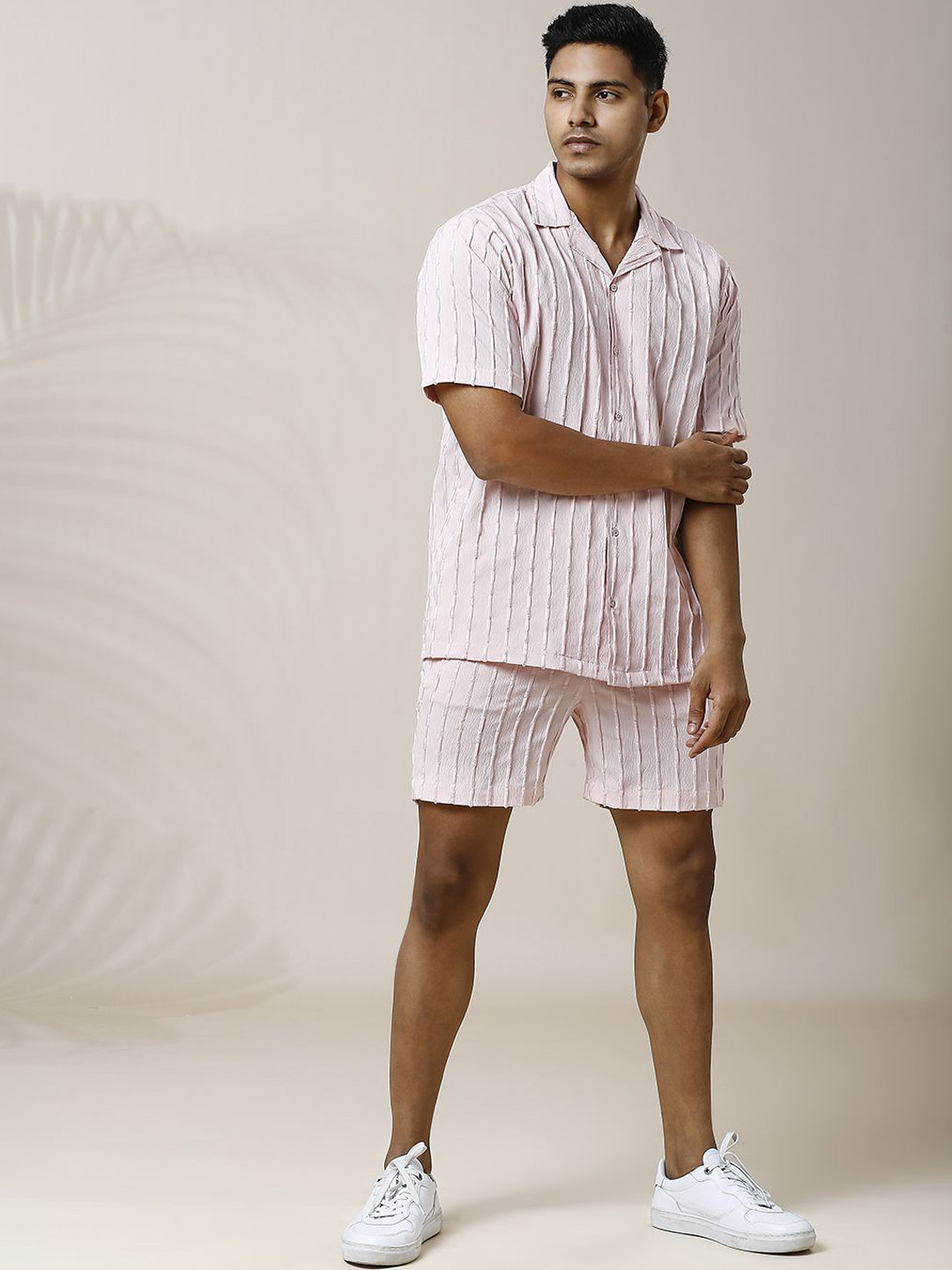

Be Desi Striped Shirt With Short, Pink
